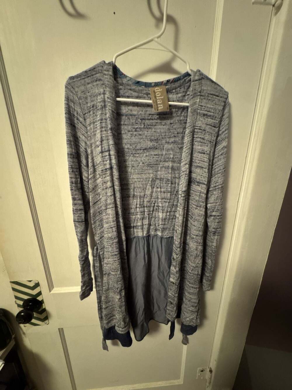 Dolan Left Coast Collection Marled Blue Layered Button-Front Cardigan
